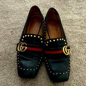 authentic Gucci leather loafers shoe Woman size 37